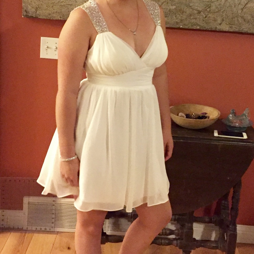 Beautiful bejeweled white dress